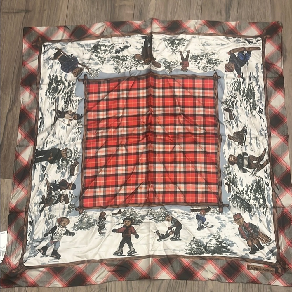 Polo by Ralph Lauren Red and Black Plaid Scarf